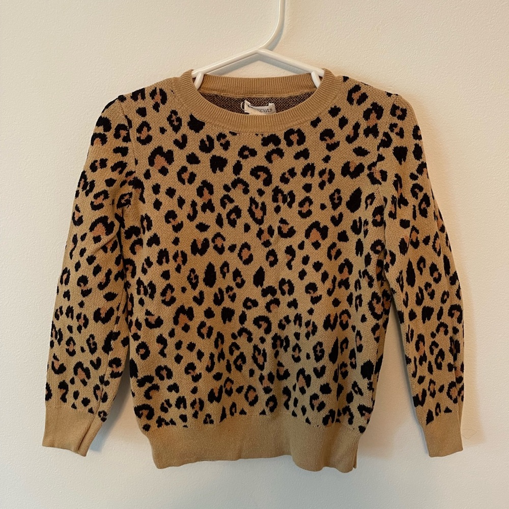 Girls Crewcuts leopard print sweater size 4-5
